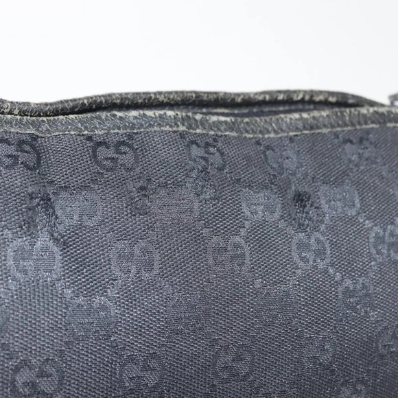 GUCCI GG Canvas Abbey Shoulder Bag Black Gold - Picture 13 of 16